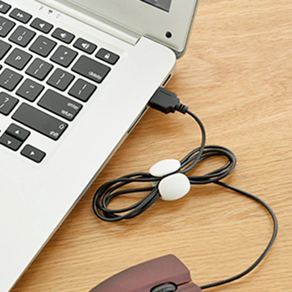 

4Pcs Data Cable Organizer Compact Anti-Lost Cable Tie for USB Mouse Cord Storage Clip Winder Wrap Earphone Winder