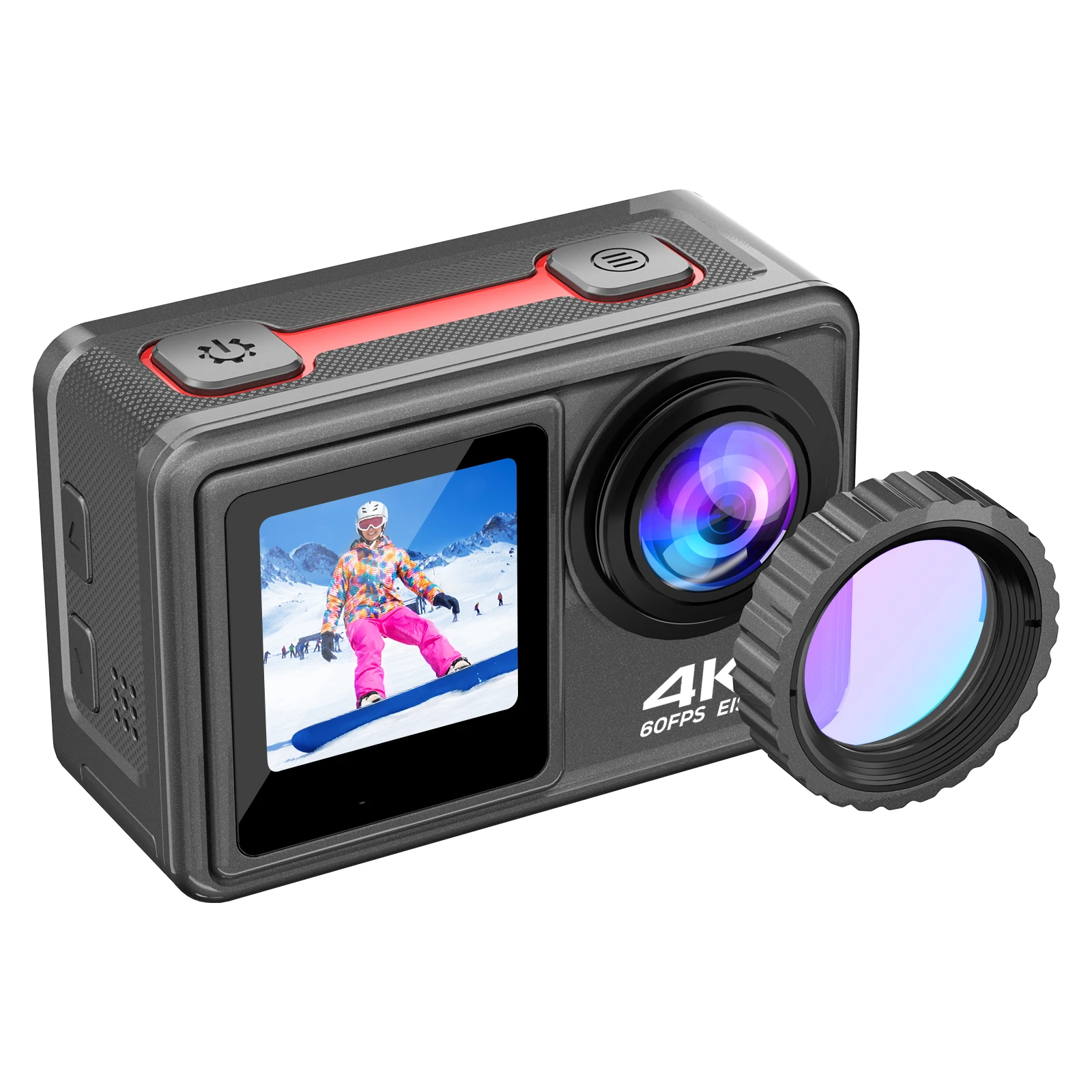 Original brand new new style selfie camera dual screen 24MP 4K 60fps EIS interchangeable lens sports action camera