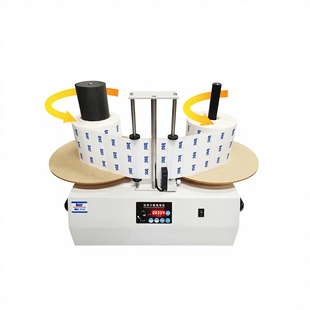 Reel to Reel Label Rewinder with 12mm Shaft & 1"/1.5"/3" Paper Core Automatic Label Rewinding Machine