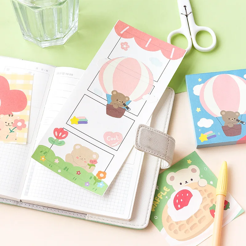 Mr. Bear II Kawaii Square Notes Cartoon Message Book Memo Pad Paper 10 Types 100 Sheets