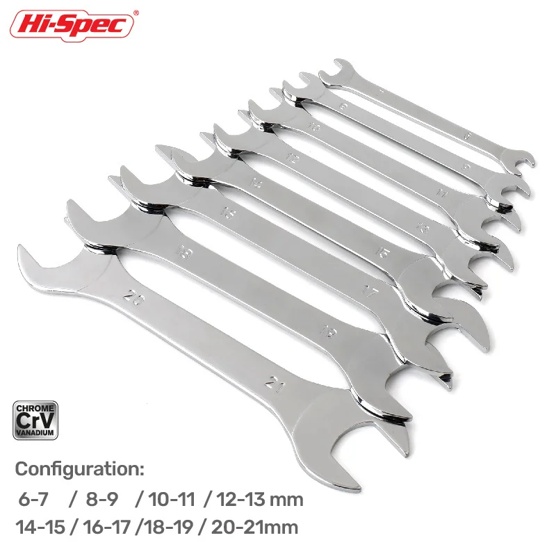 Hi-Spec Thin Open End Wrench Super-Thin 3mm Ultra-thin Double Headed Spanner for Plumbing Tubing Gas Nozzle Fork Spanner