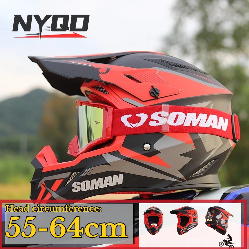 

3C/DOT Certified Motorcycle Helmet Men Women Off-road Mountain Bike Rally Helmet Riding Gear Set