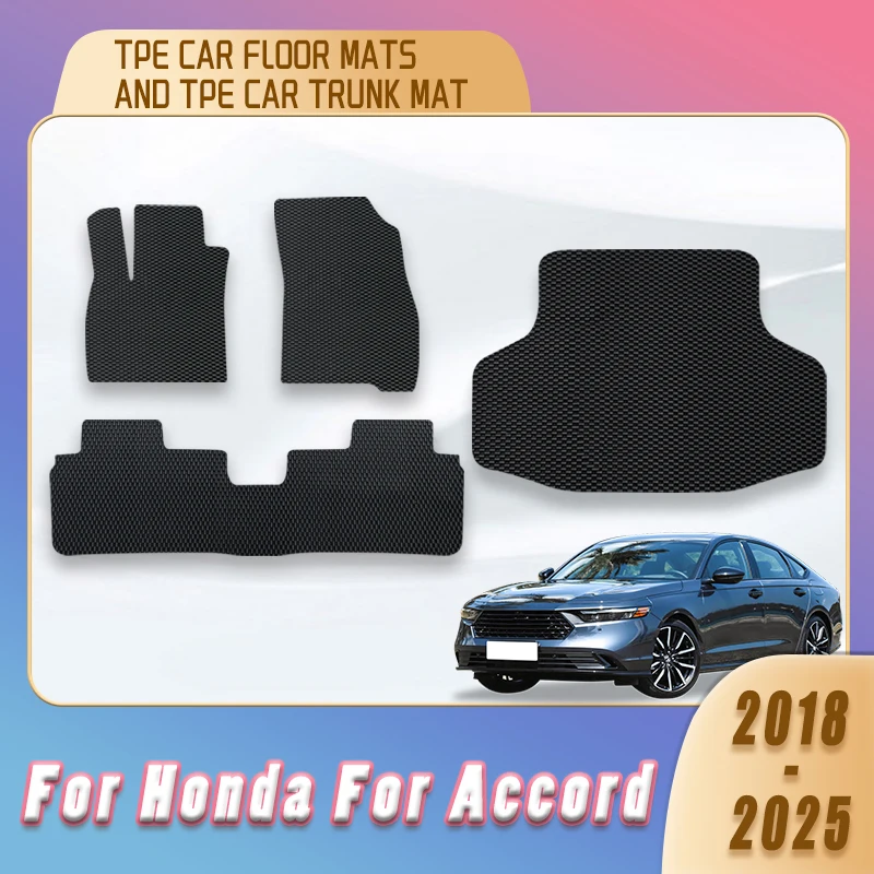 

TPE Car Floor Mats Trunk Carpets For Honda Accord 2018 2019 2020 2021 2022 2023 2024 2025 Interior Accessories Rugs Automobiles