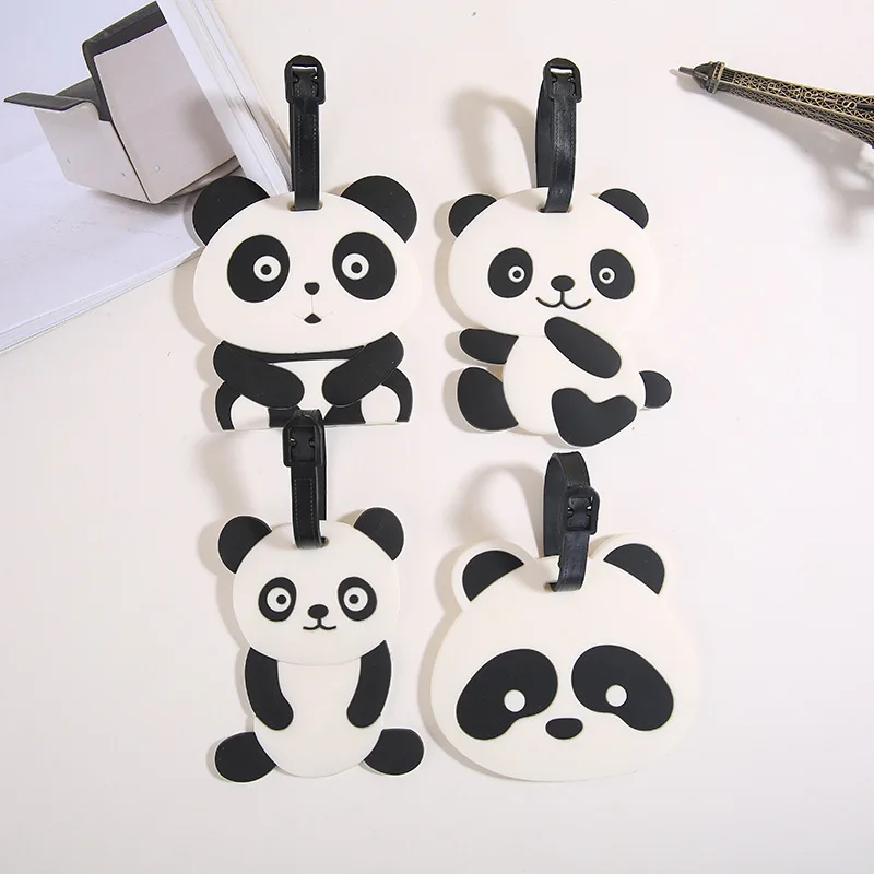 

Travel Accessories Cute Panda 4 Colors Luggage Tag Silica Gel Suitcase ID Address Holder Baggage Boarding Tag Portable Label