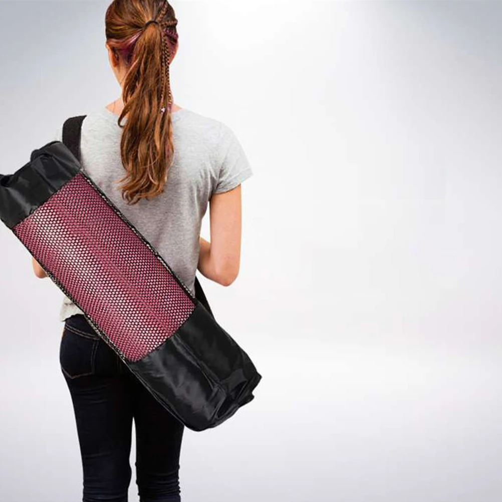 

3pcs Yoga Mat Storage Bag Polyester Nylon Mesh Drawstring Sealing Easy Storage Outdoor Sports Carrier Backpack Pouches Fitness