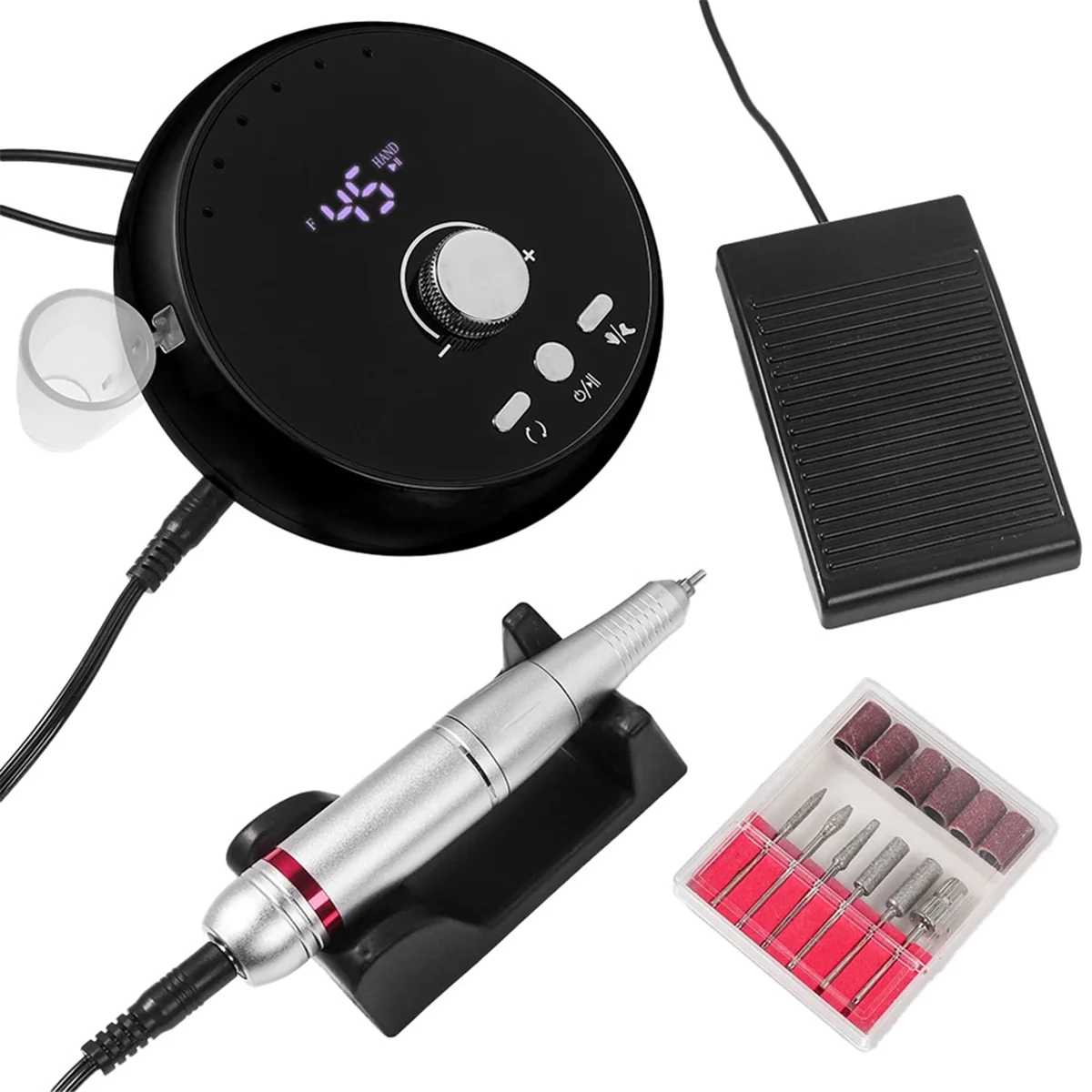 Trapano elettrico per unghie Macchina per manicure professionale Motore senza spazzole Levigatrice per unghie Set Attrezzatura per lucidare le unghie SPINA USA,C