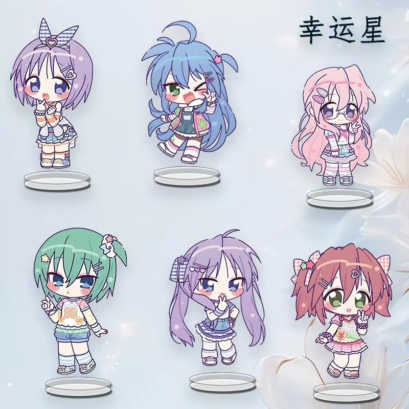 

Lucky Star Anime Figures Stand Model Plate Cosplay Izumi Konata Flight Figures Desktop Decoration Friends Kids Gift for Fans