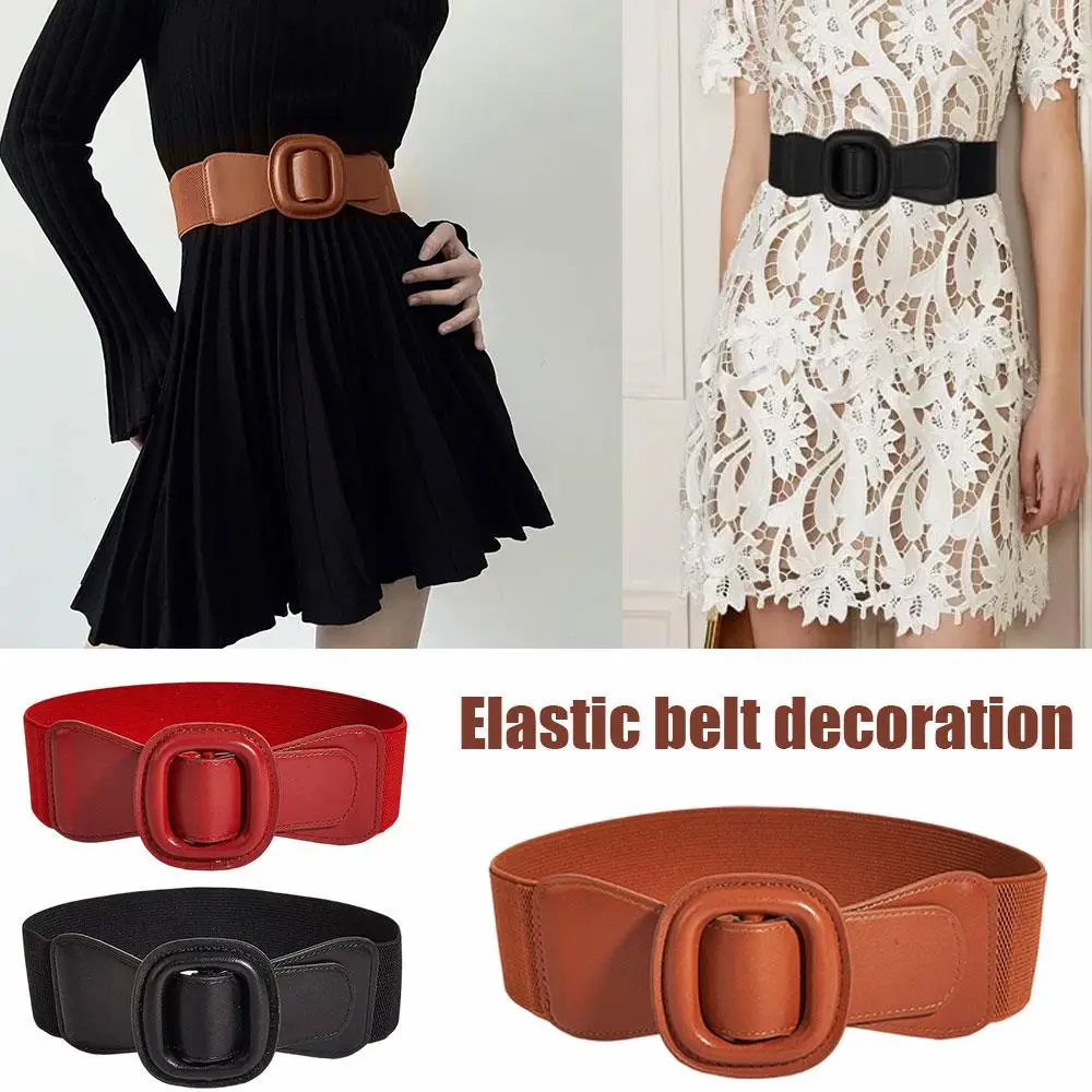

3Pcs Faux Leather Belt Set Dress Jacket Coat Decorative Waistbands Vintage Chic Elastic Wide Corset Belt Stretch Cummerbunds
