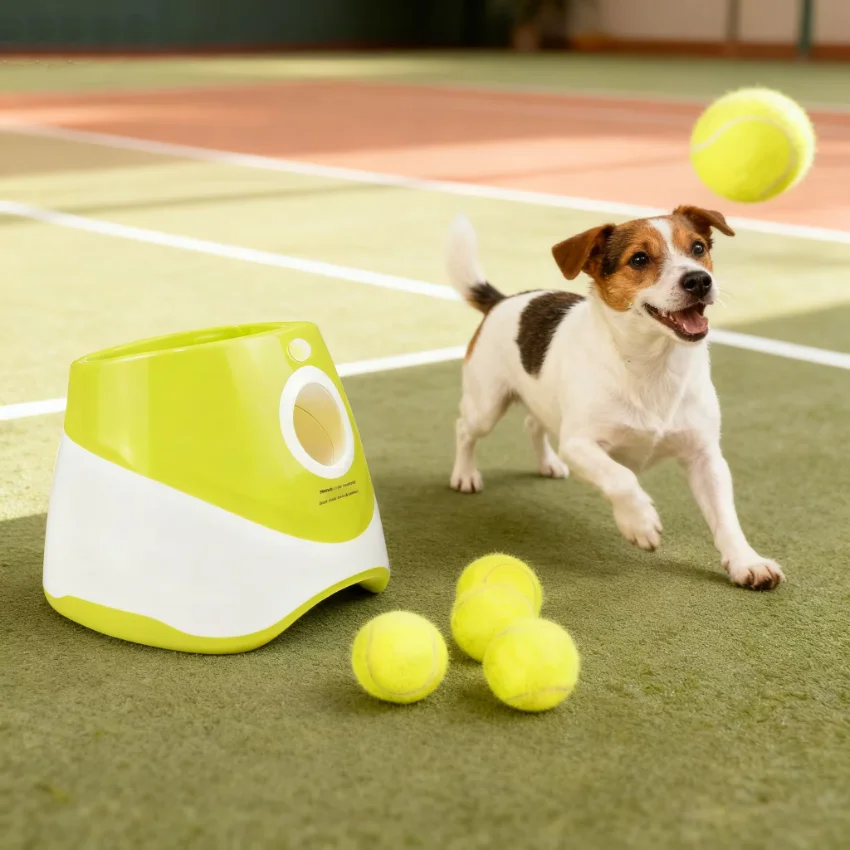Dog Launcher Automatic Dogs Chase Toy Tennis Throwing Pinball Machine Fun Interactive Throw USB Rechargable Catapult Pet Toy
