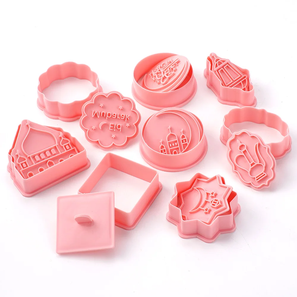 8 ชิ้น Eid Mubarak Cookie Cutters Ramadan Kareem บิสกิตแสตมป์ Diy คุกกี้เบเกอรี่แม่พิมพ์อิสลามมุสลิม Ramadan Party ตกแต่ง