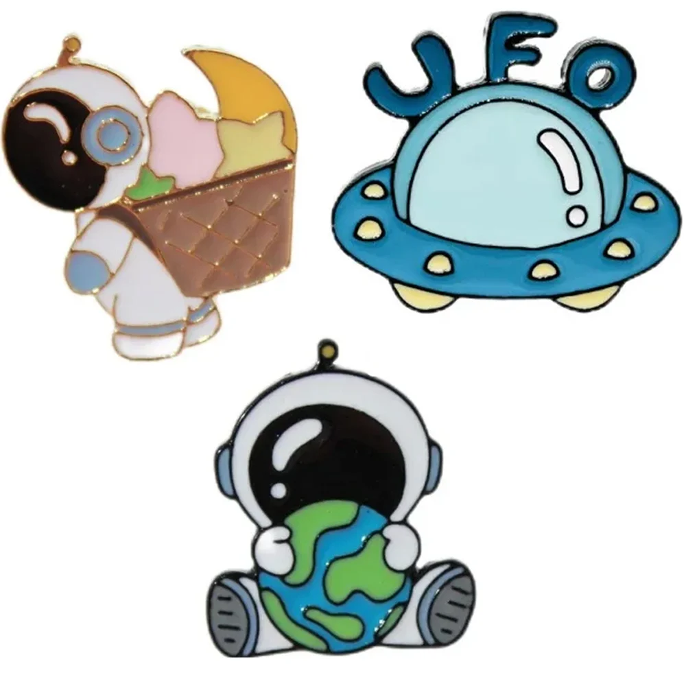 Space Biology Enamel Pin Custom Astronaut Cosmonaut Band Brooches Lapel Badge Cartoon Funny Life Jewelry I Need Space Wholesale