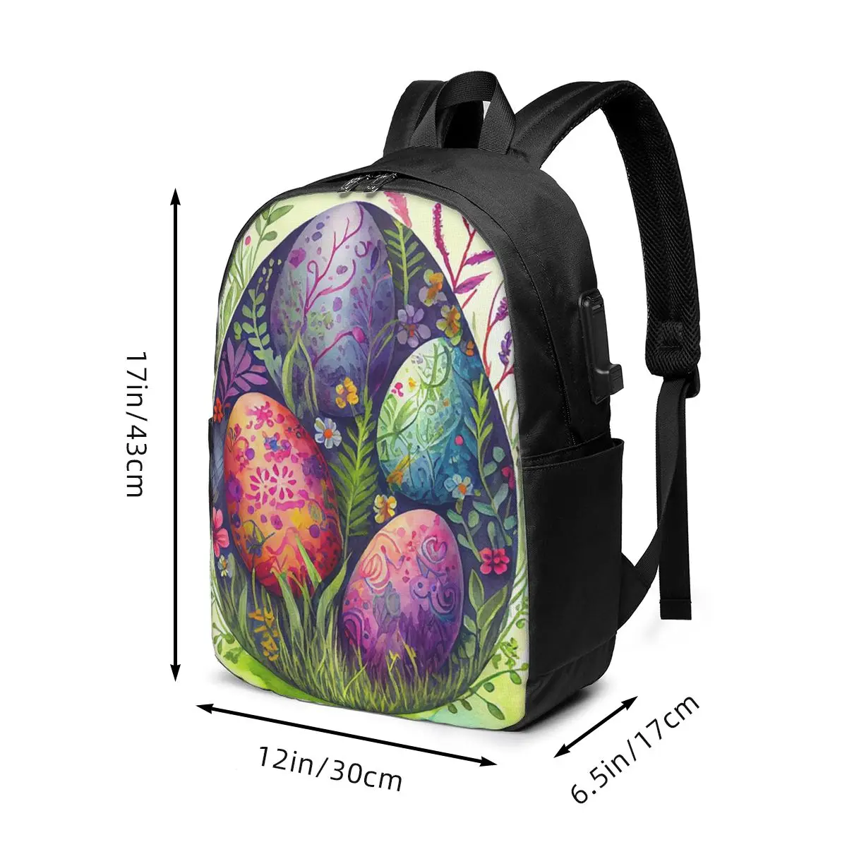 Easter Egg Pattern In Grass Backpack Travel Notebook Bag Computer College Student School Bag Laptop Shoulder Bags for Men Women