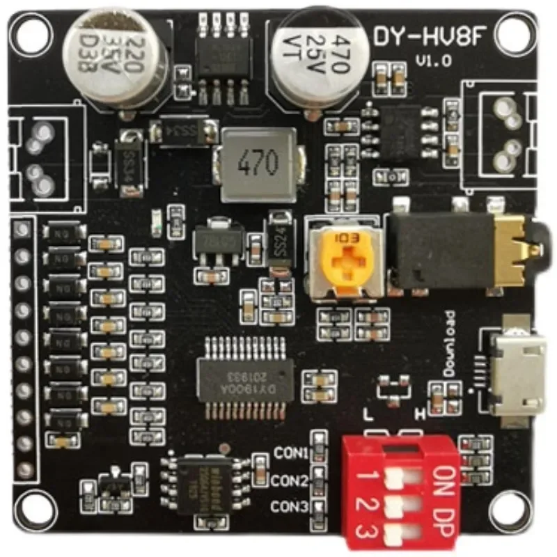 

DY-HV20T/HV8F12V/24V power supply10W/20W Voice playback module supporting Micro SD card MP3 music player for Arduino