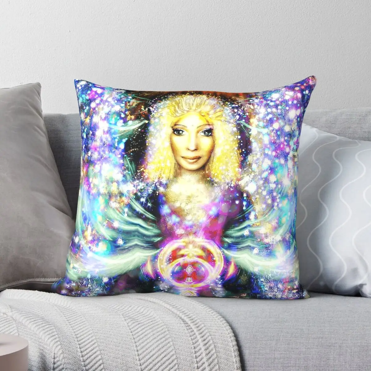 Guardian Of The Holy Grail Pillowcase Polyester Linen Velvet Printed Zip Decor Pillow Case Car Cushion Cover 45x45