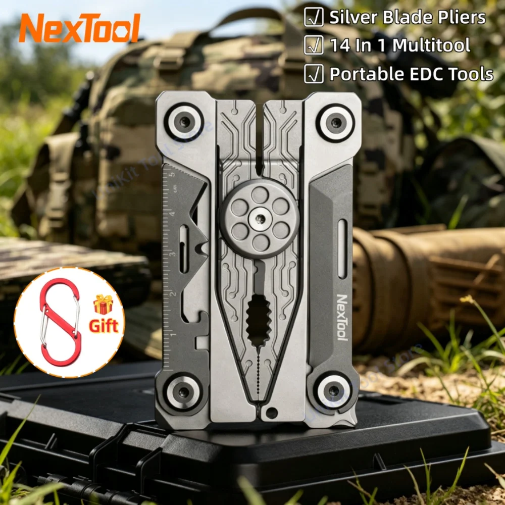 Nextool Silver Blade 14 In 1 EDC Portable Multi Tool Pliers Screwdriver Folding Pliers Outdoor Camping Survival Multitool
