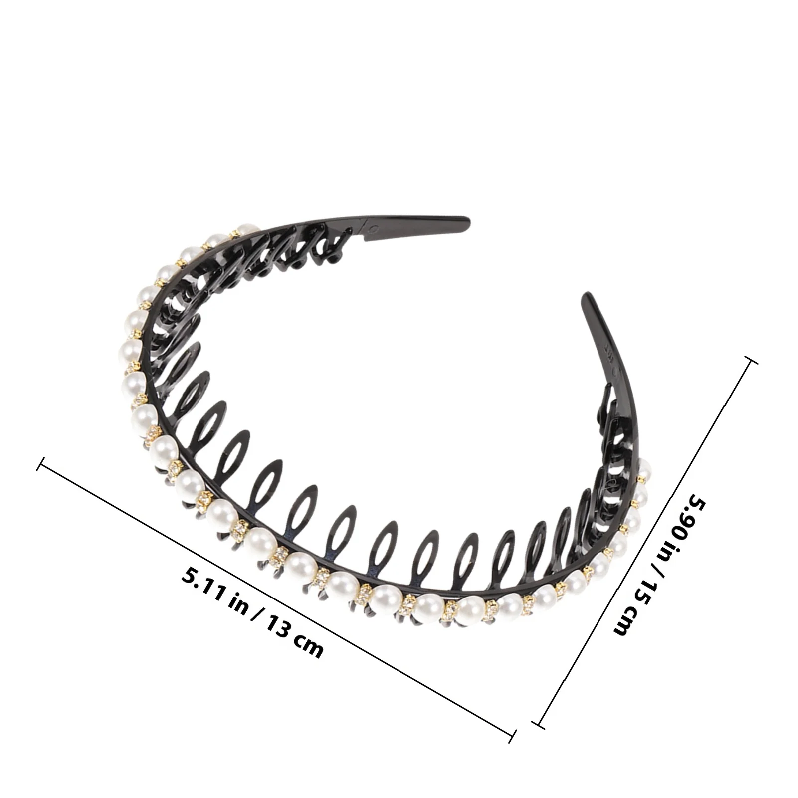 2 قطعة عقال اللؤلؤ للنساء الزفاف الشعر هوب عدم الانزلاق موضة إكسسوارات الشعر تألق مجوهرات الحفلات تجديل أداة #3