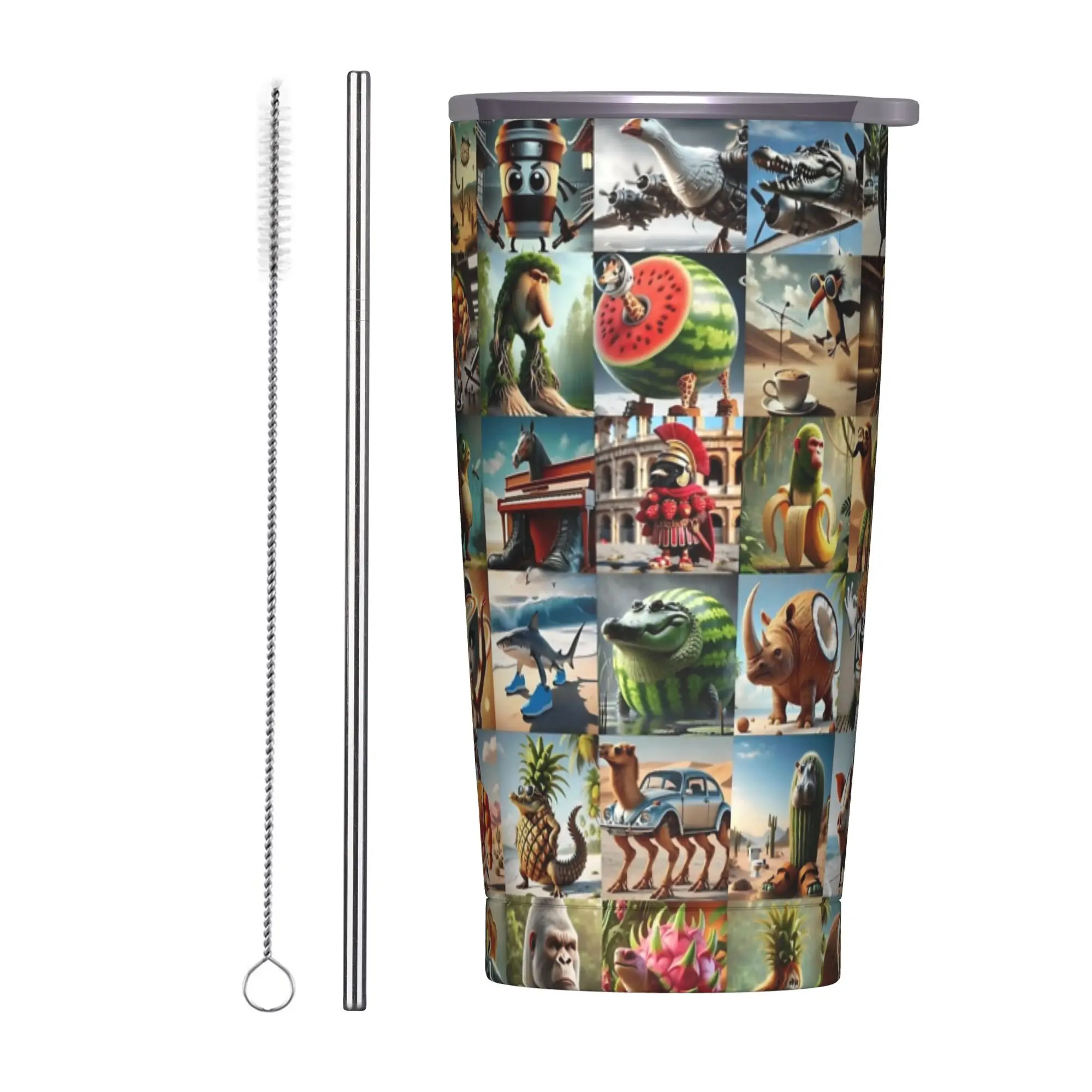 

Stainless Steel Tumbler Italian Brainrot All-Stars Thermal Cups Portable Cold Drink Car Mugs Camping Water Bottle