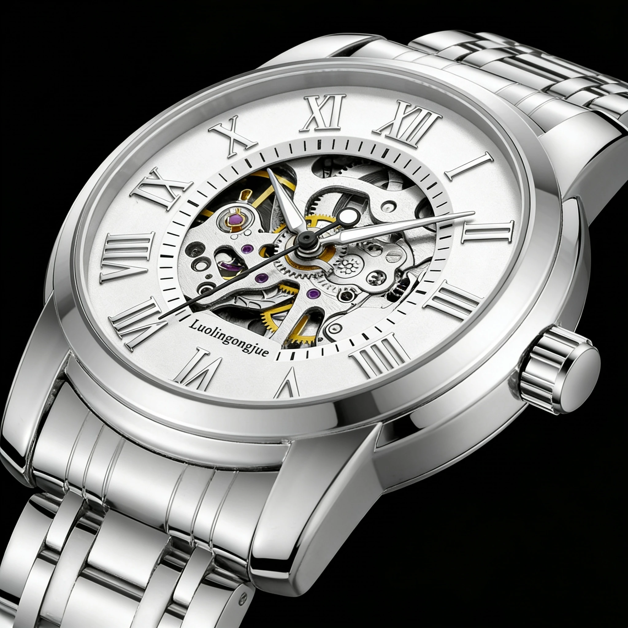 Fashionable Men's Automatic Mechanical Skeleton Watch with Steel Band, Luxury Waterproof Hollow-Out Watch, Men's Business Casual Watch, Sports Watch - the Best Gift for Boyfriend or Father