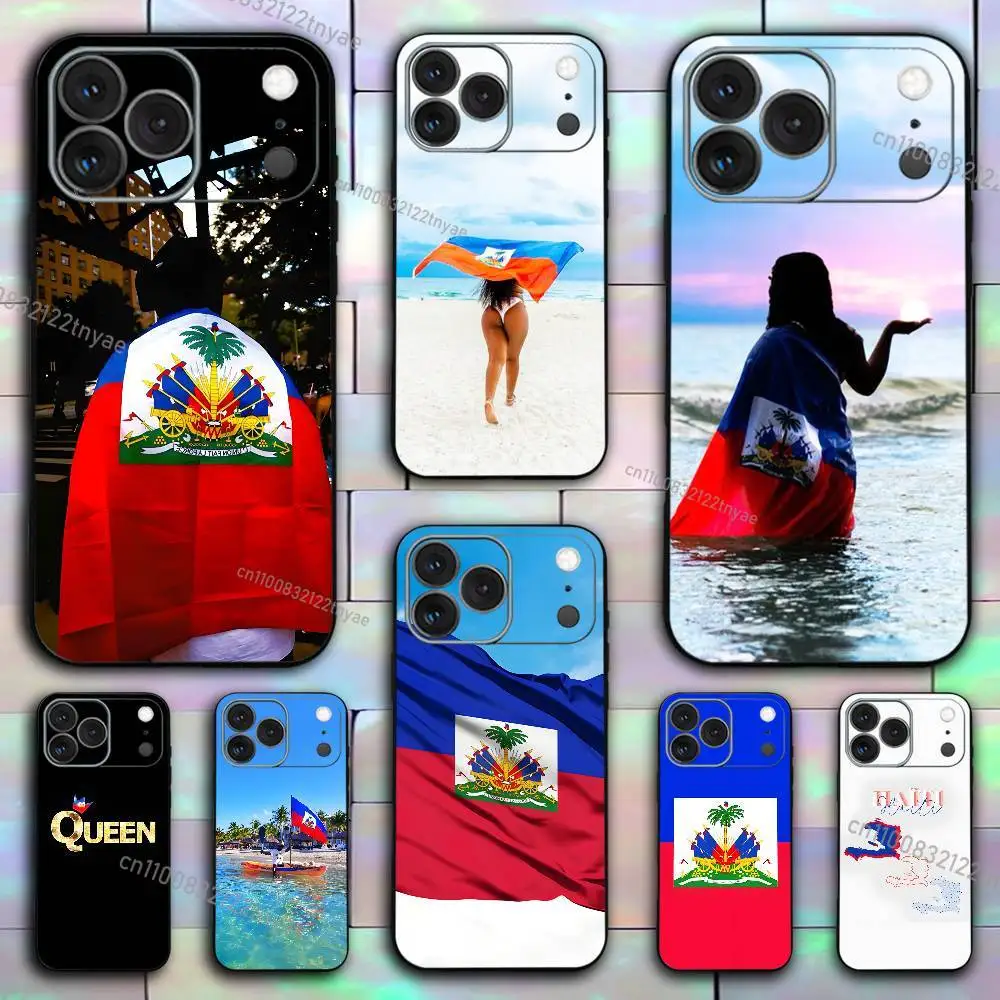 

Flag of Haiti Haitian Phone Case For iPhone 17,16,15,14,13,12,11,Pro,X,XS,Max,XR,Plus,Mini Soft Silicone Black Shockproof TPU