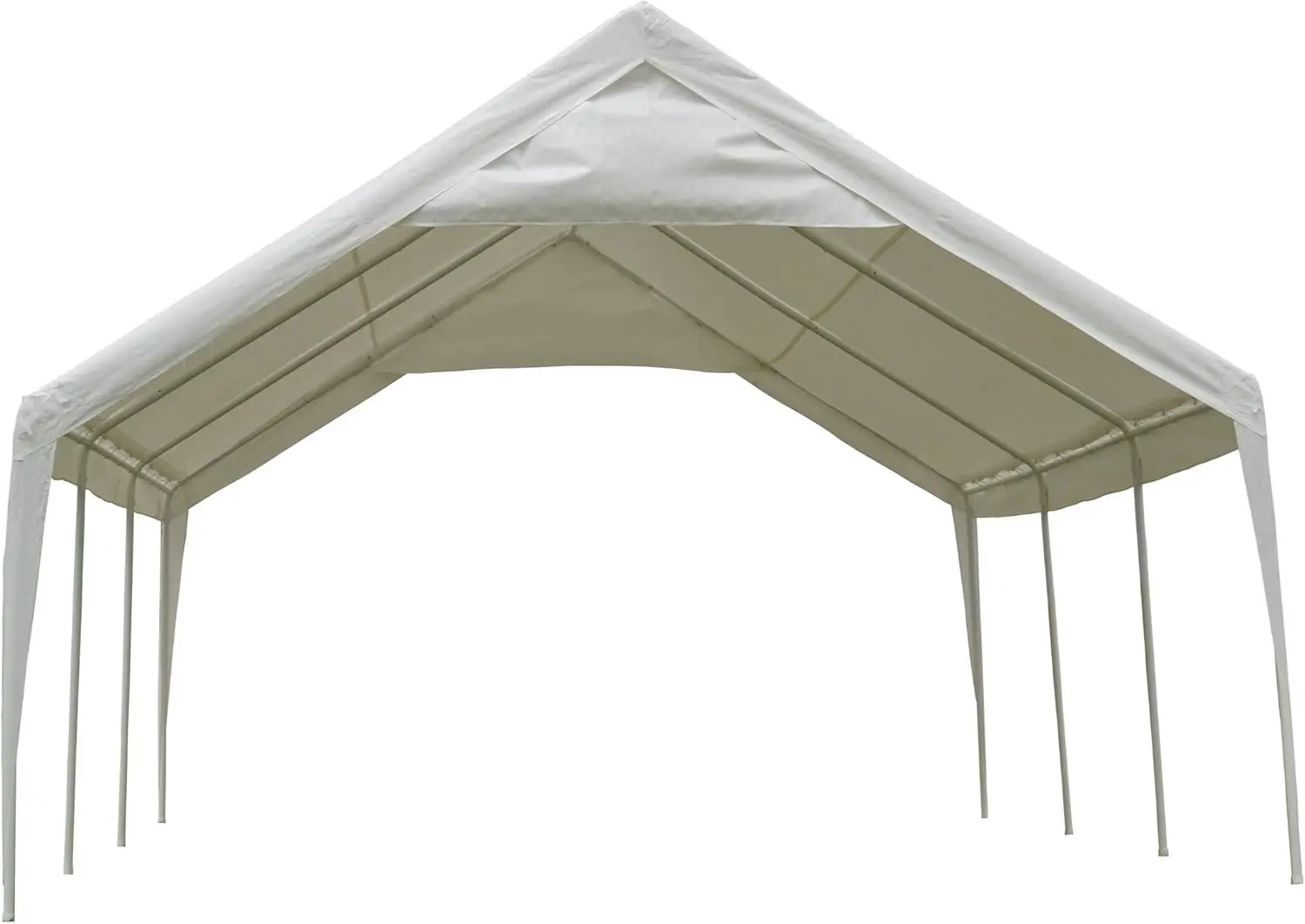 

Impact 20' X 20' X 12' Portable Carport Garage Canopy, Outdoor Party Tent With 8 Dressed Legs, White