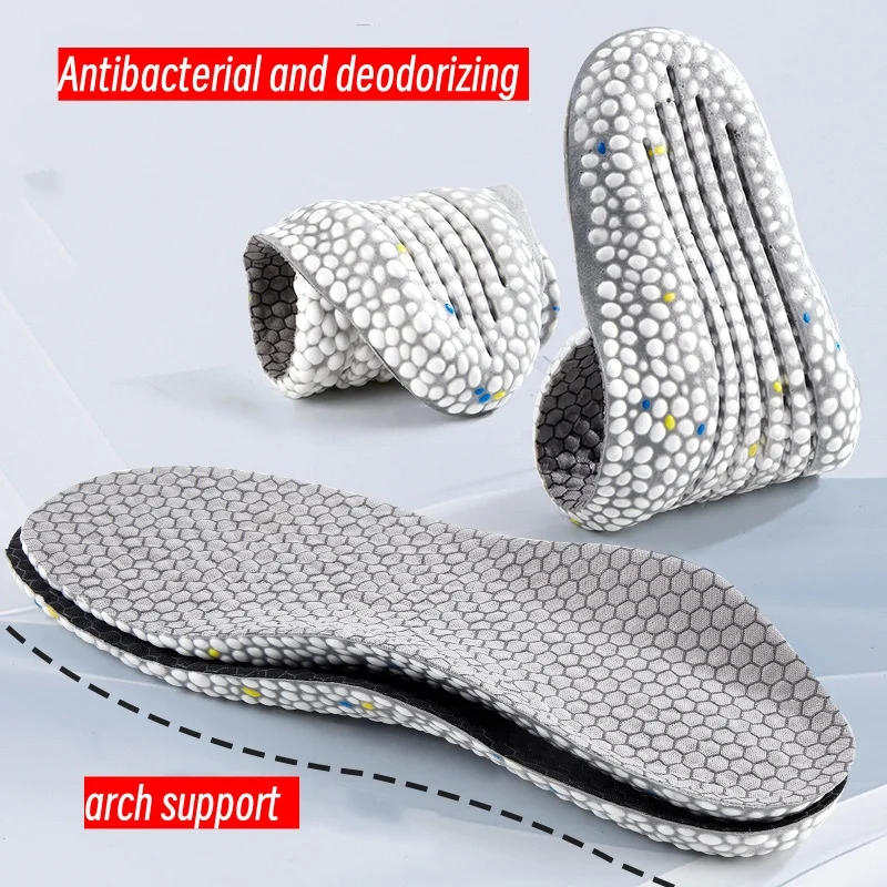 

Antibacterial Deodorizing Sports Insole High Elasticity Shock Absorption Breathable Sweat Absorption Insoles For Shoes Men Women