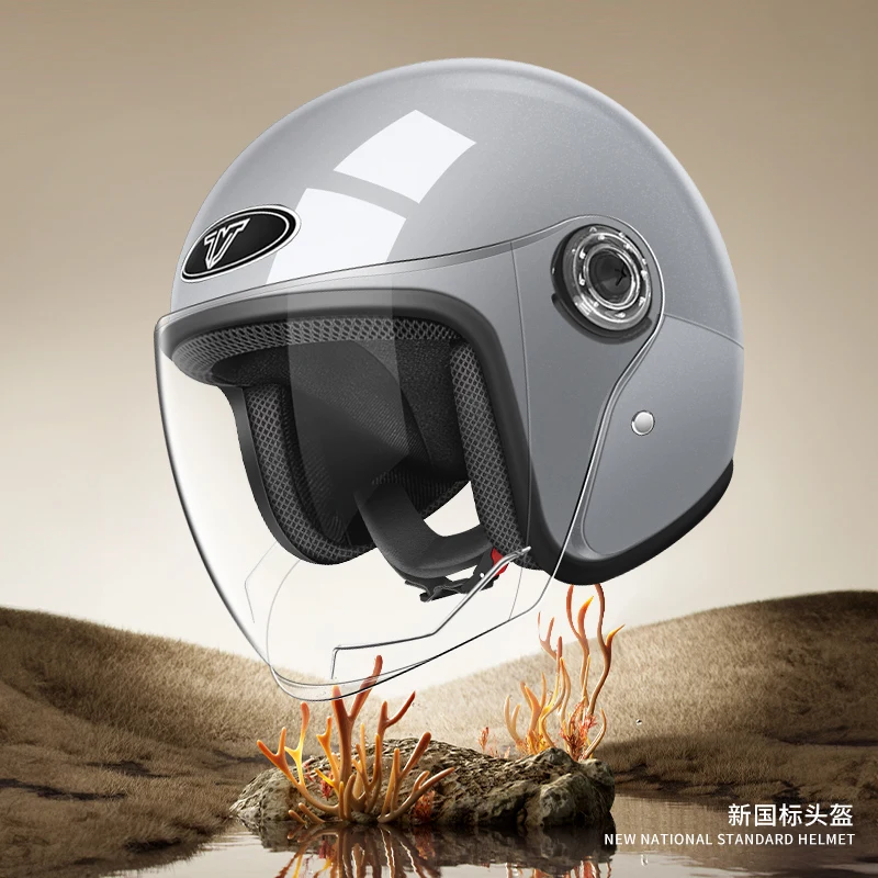 

New motorcycle helmet riding half helmet men and women four seasons helmet ABS material lightweight anti-fall wear-resisting