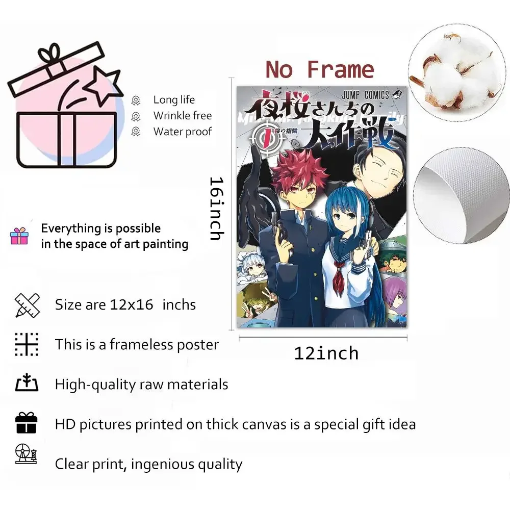 Manga Comedy Yozakura-San Chi No Daisakusen Painting Calligraphy Canvas Wall Art Mural Living Room Canvas Decor Gifts