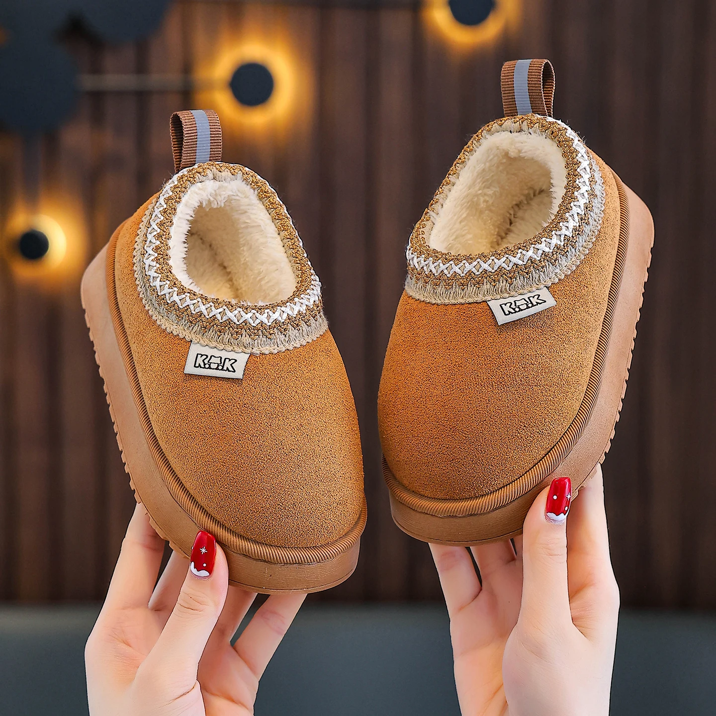 حقيبة وشباشب للأطفال للخريف والشتاء بأسلوب بسيط جديد للأولاد والبنات في المنزل، حقيبة للطلاب داخلية وخارجية