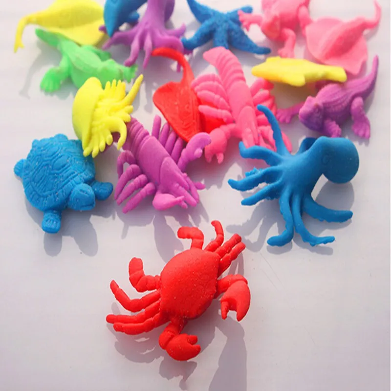 10pcs/lot Ocean Animal Growing Toy Marine Biology Sea Animals Toys Magic Soaking Epansion Swelling In Water For Kids Gift