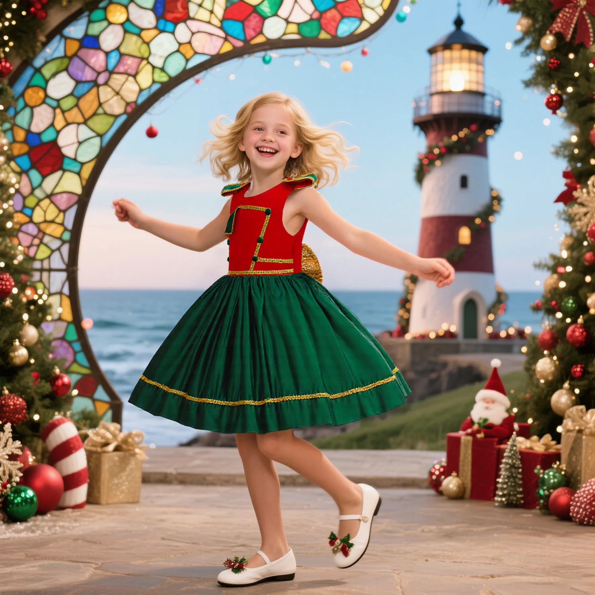 

Children Girls Xmas Green Sequin Big Bow Satin Sleeveless Princess Dress For Kids Christmas Party Pageant Gown Ceremony Outfits