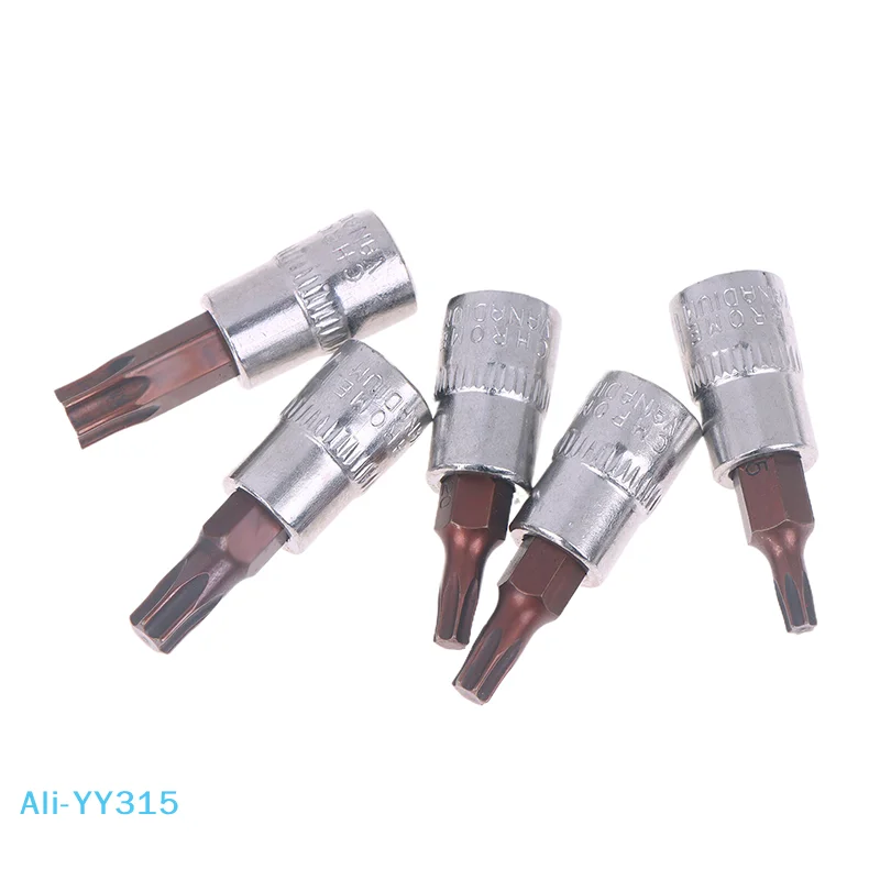 【Y】5 Pcs Torx Screwdriver Bits 1/4 Inch Drive Socket Head Tools T15 T20 T25 T30 T40 Socket Wrench Adapter Hand Tools