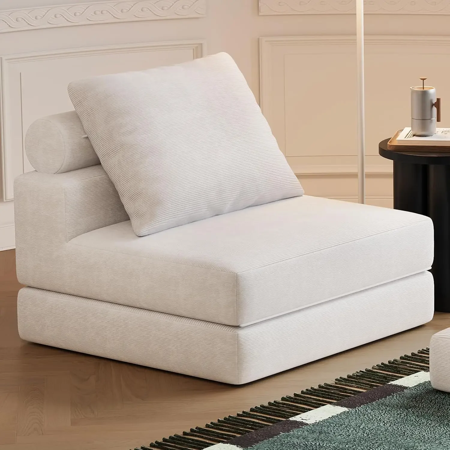 Folding Sofa Bed, 3-in-1 Convertible Sleeper Chair Bed with Pillows, Foldable Floor Couch with High-Density Foam, Futon Small