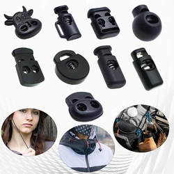 10pcs Plastic Rope Clamp Cord Lock Stopper Cord Lock Toggle Clip Stopper Black For Paracord & Shoe Lace