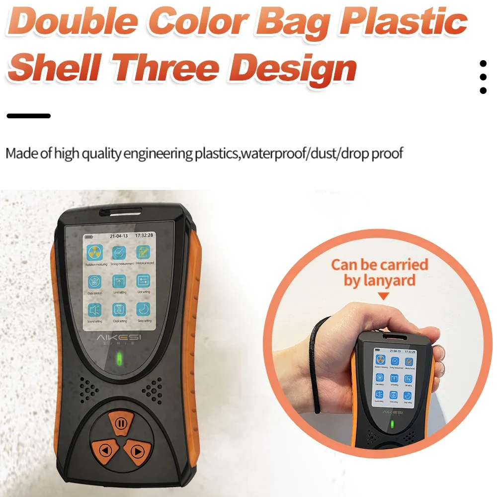 AIKESI HFS-10 Portable Nuclear X,Beta,gamma Radiation Detector Monitoring Alarm Geiger Muller Counter Nuclear Radiation Detector