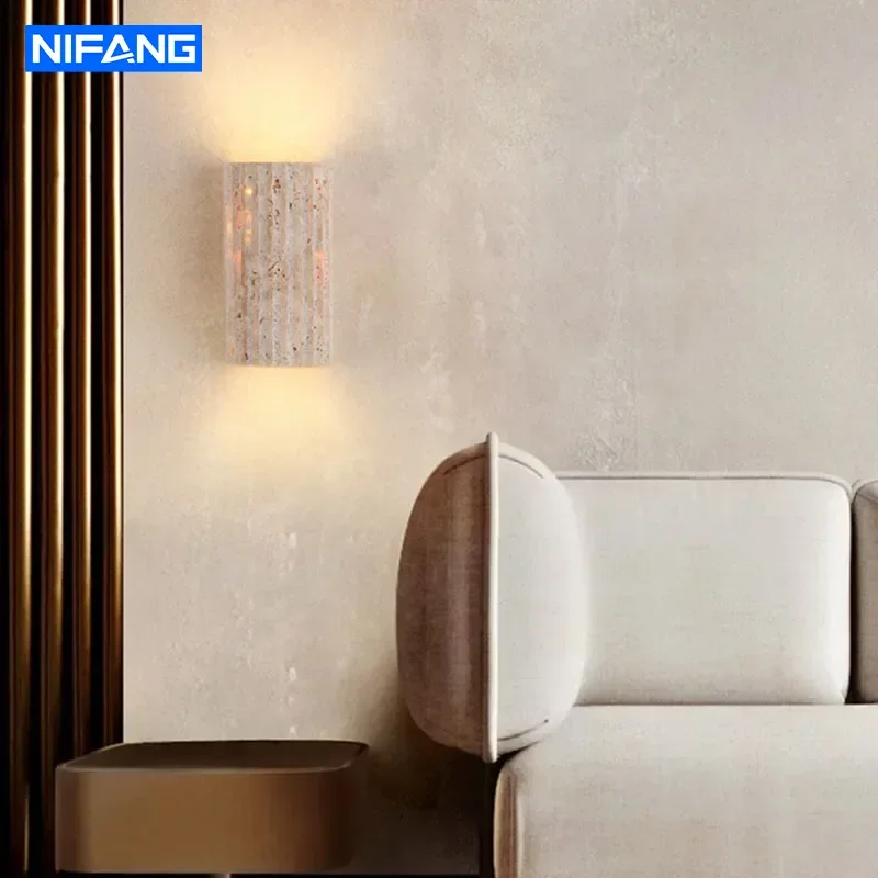 

Japanese Wabi Sabi Natural Stone Wall Lamp Modern Designer Yellow Cave Wall Light Living Room Bedroom Stairs Corridor Hotel
