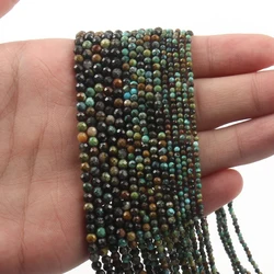 2/3/4mm 15'' Faceted Natural African Turquoise Stone Beads Loose Beads For Diy Jewelry Making Tiny Beadwork Bracelet Findings