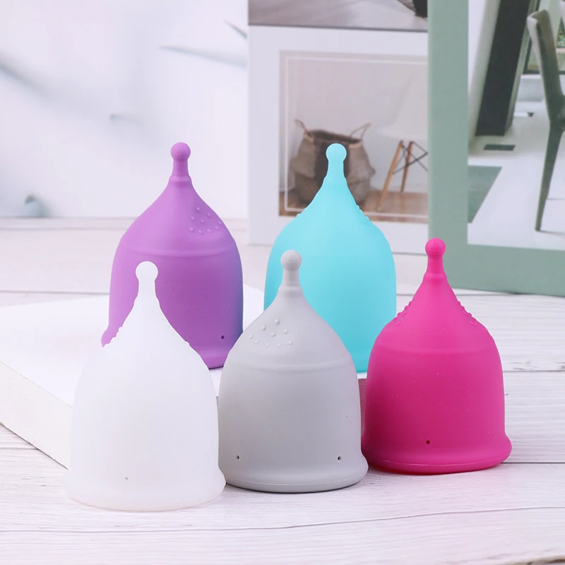 1PC Portable Menstrual Cup Medical Silicone Leak-proof Lady Women Menstrual Period Cup Feminine Hygiene Product For Travel.