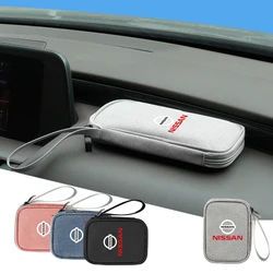 1Pcs Car Portable Men Women Travel Storage Bag Key Wallet Organizer For Nissan X-trail Qashqai Note Juke Sentra Patrol GTR Nismo