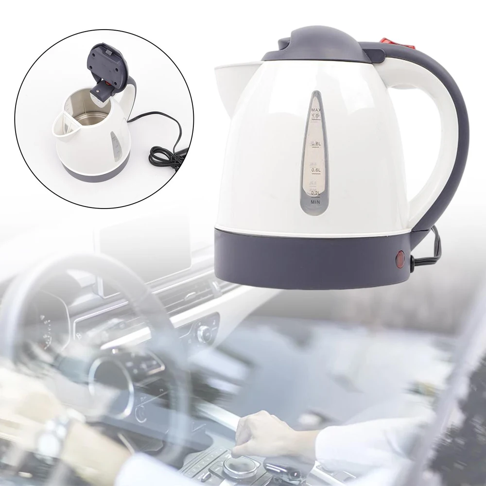 1000Ml Car Electric Kettle 12V/24V 150W Portable Cigarette Lighter Kettle for Trip Travel Car Truck Travel Coffee Heated Tea Pot