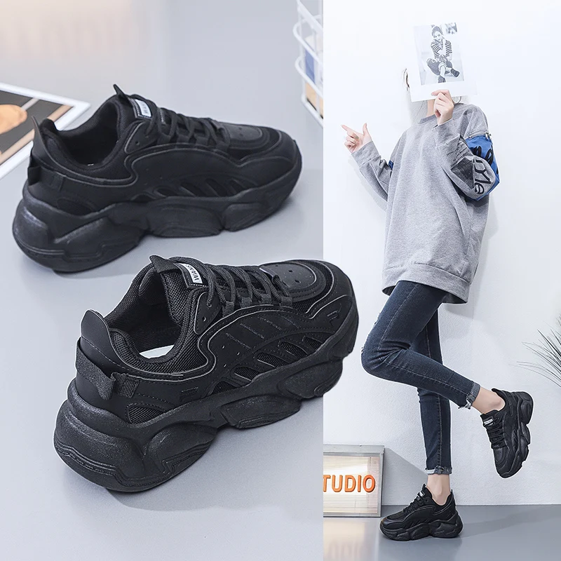 

Women Shoes 2025 New Autumn Trendy Brand Torre Female Thick Sole Increased Casual Flow Reflective Sports Running Trendy Shoes