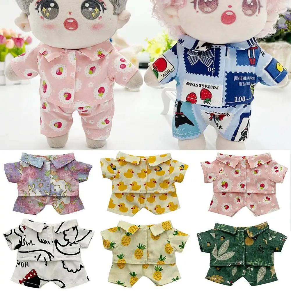 20cm Doll Mini Sleep Wear Overall Clothes Doll Undercoat Idol Doll Outfit Shirt Pants For Stuffed Cotton Dolls Toys Accessories