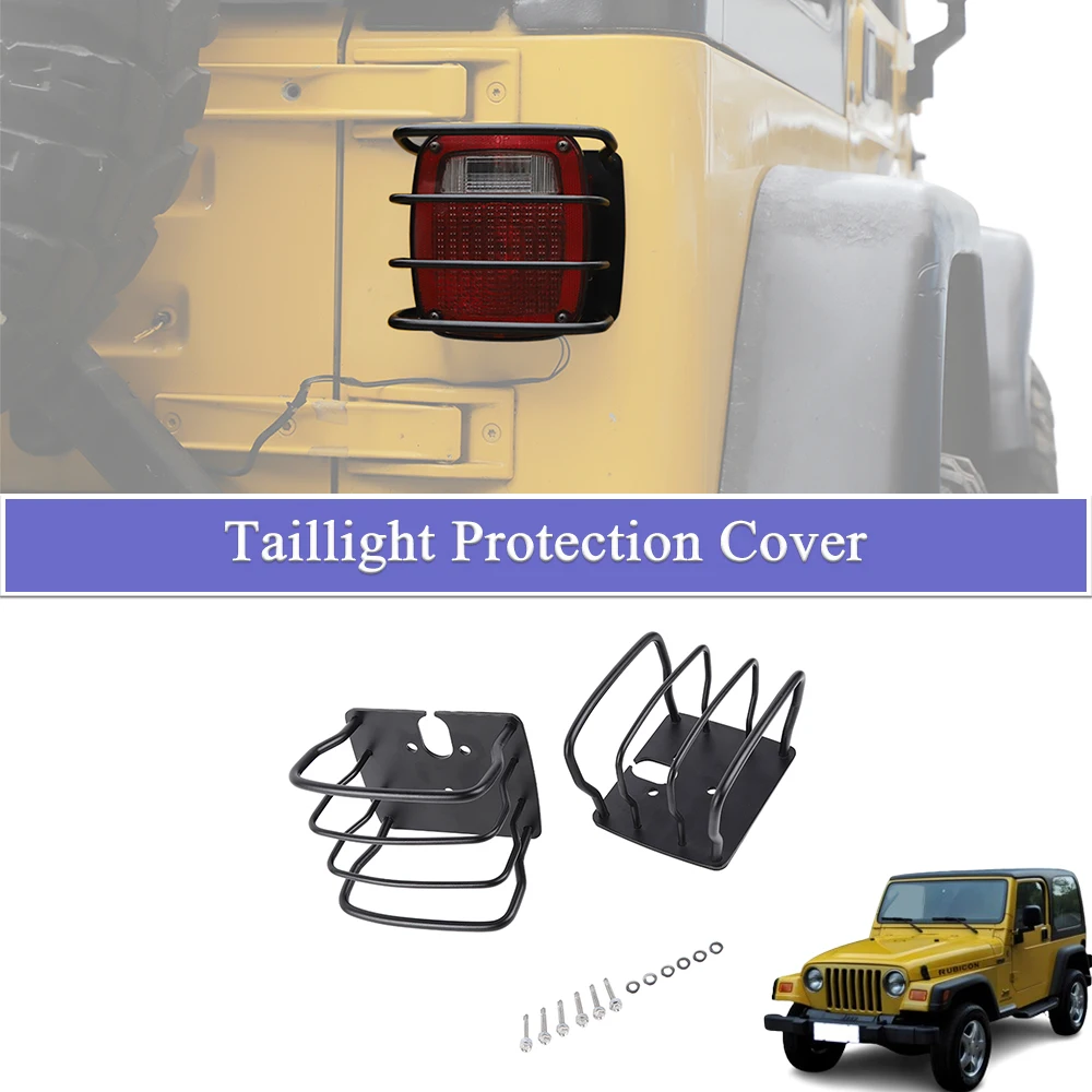 

Iron Car Taillight Decoration Cover Rear Light Protection Guard for Jeep Wrangler TJ 1997-2006 Car Styling Exterior Accessories