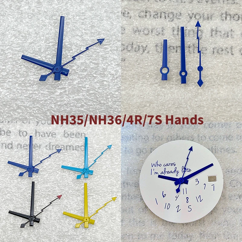 

Модифицированные стрелки для часов в стиле логотипа, без подсветки, синяя стрелка секундомера, совместимы с механизмами NH35/36
