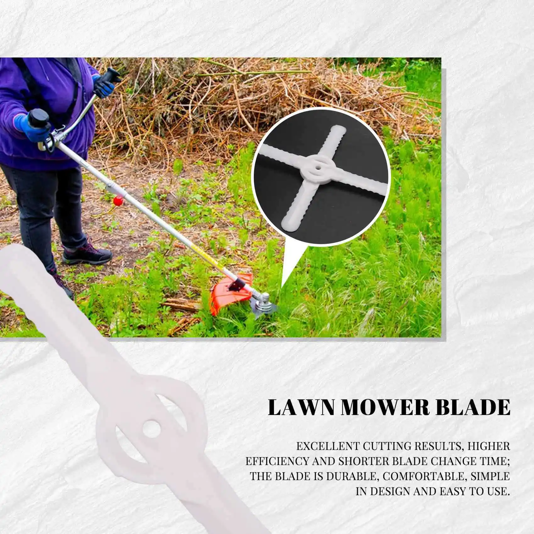 20Pcs Plastic Grass Trimmer Blades Lawn Mower Trimmer Accessories Lawn Mower Blade Cordless Trimmer Garden Tool