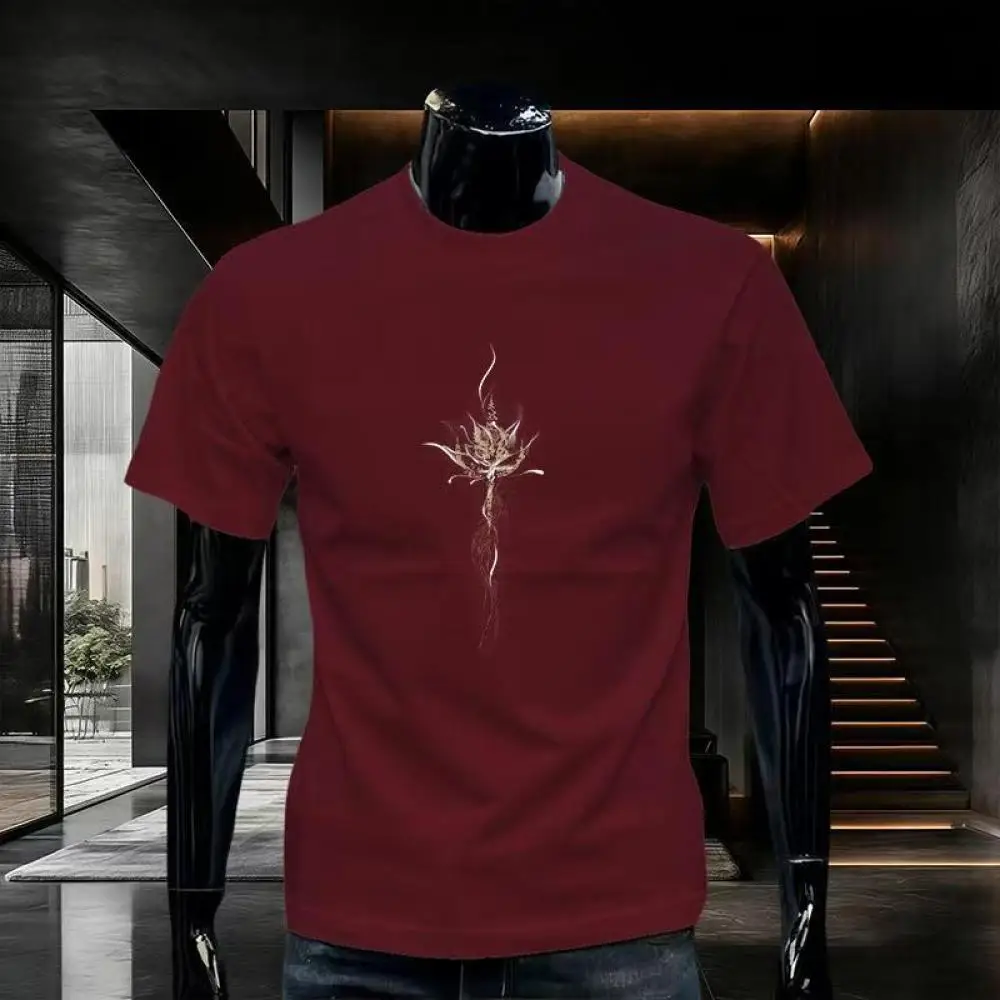 Summer Mens Cotton T Shirt Street Style Graphic Print Tees Loose Casual Short Sleeve Tops Fashion Breathable Comfortable Cloth