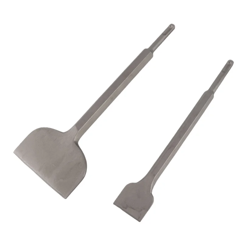 

Широкий зубчатый скребок для удаления плитки с изогнутой ручкой и круглым хвостовиком