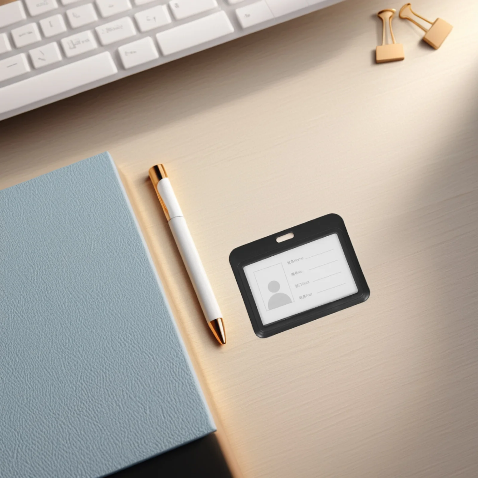 

6Pcs Sliding Id Badge Holder Plastic Card Protector Clear Display Lanyard Compatible for Work Badges Card Protector