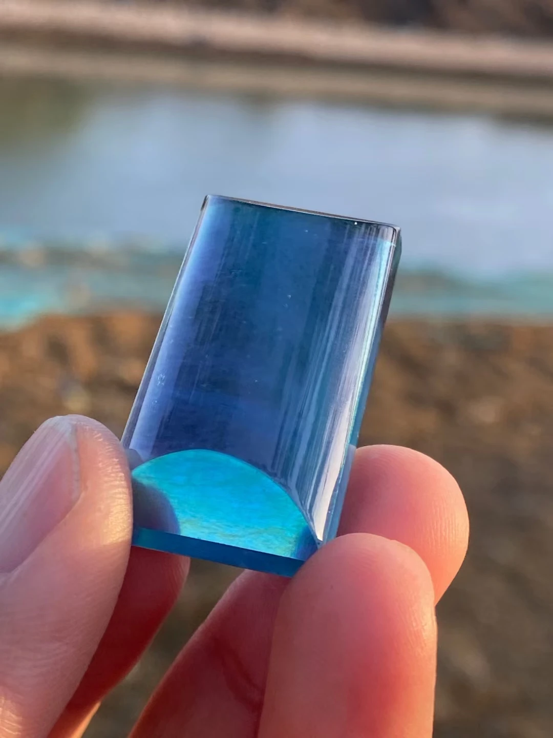 

Natural Deep Blue Aquamarine Rectangle Beads Pendant 36*19*9mm Women Men Gift Fashion Brazil Blue Aquamarine Jewelry AAAAA