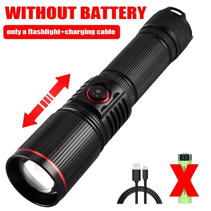 NEWBIRTH 30 W hohe helle LED-Taschenlampe, hohe Leistung, Typ C, wiederaufladbare Zoom-Taschenlampe, Camping, Outdoor, Jagd, Angeln, Wandern, Beleuchtungslampe 4
