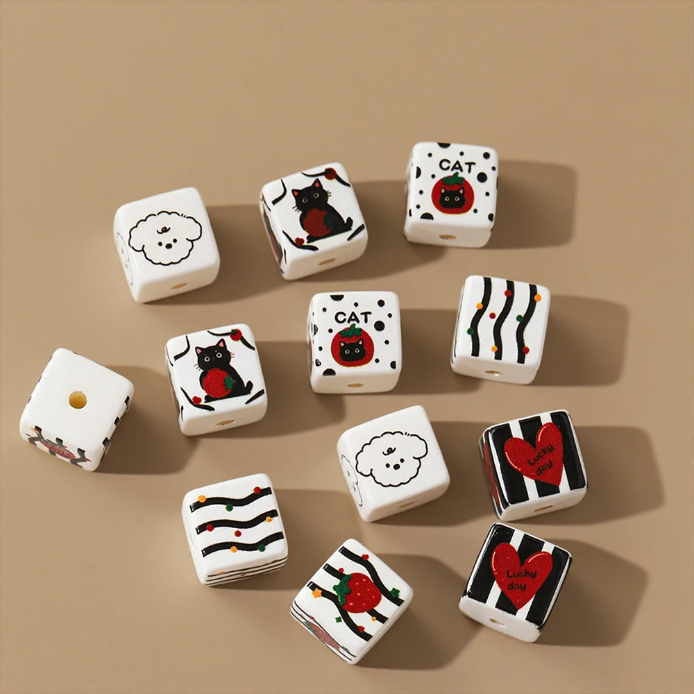 

Cordial Design 100Pcs 14*14MM Acrylic Bead/DIY Fancy Bead/Paint Effect/Hand Made/Jewelry Findings & Components/Cube Shape #19117